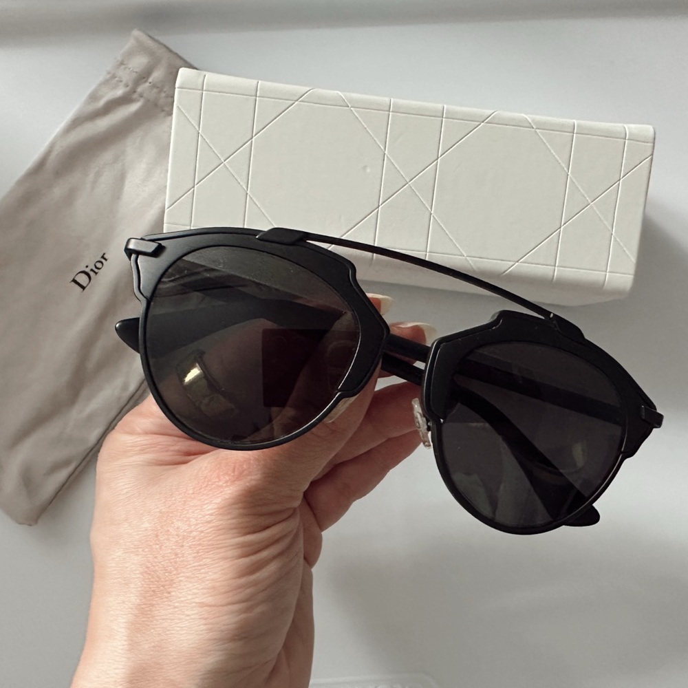 Dior So Real Black aviator sunglasses
